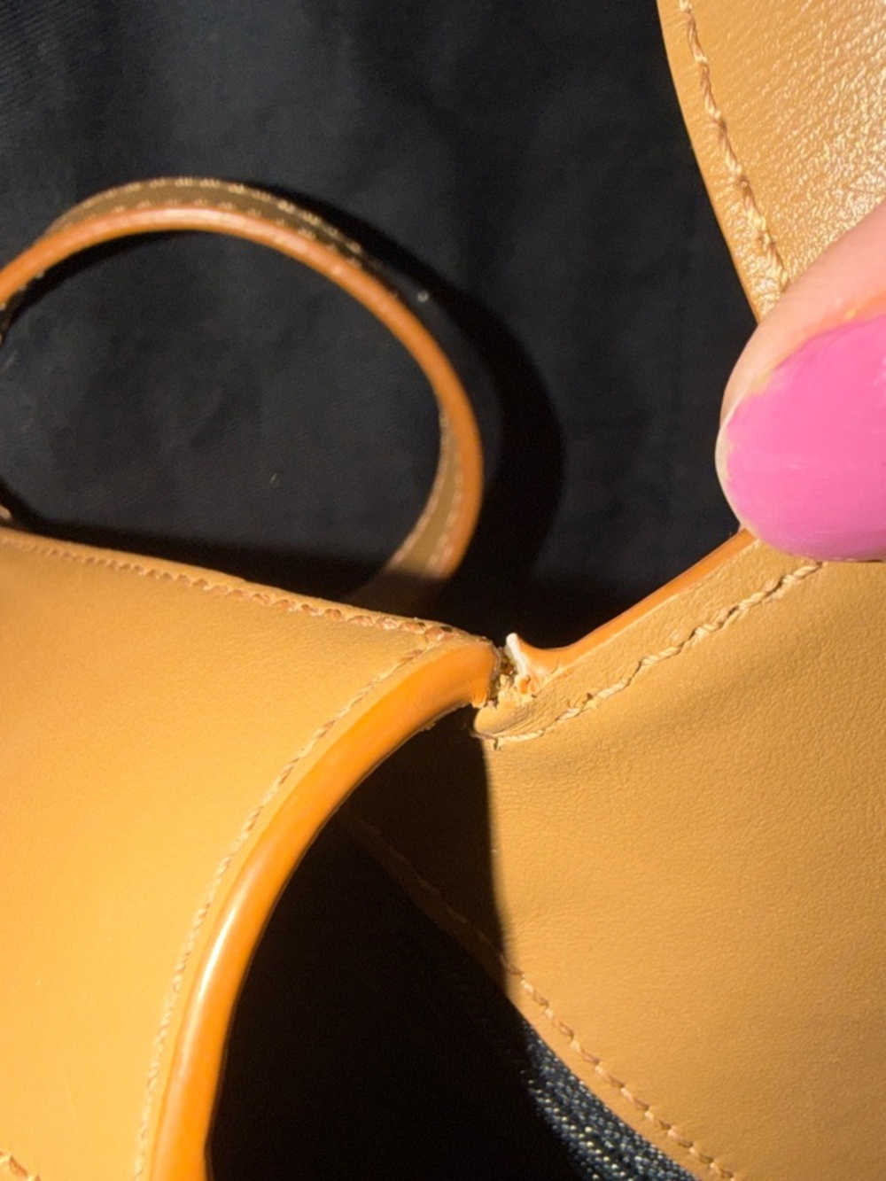 DeMellier Cognac Leather Crossbody with Gold Hardware - Picture 12 of 12